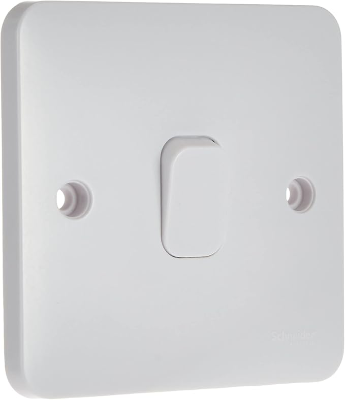 1 Gang, Switch, 1-way plate switc - 1 gang - 10AX - white,