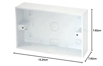 Biella Heavy Duty PVC Electrical Junction Box for Switch or Double Socket White (6x3)