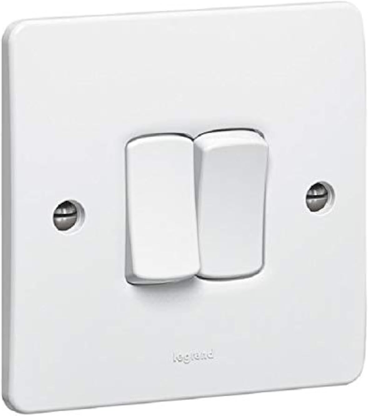 SINGLE POLE SWITCH 2 GANG - 1 WAY - 10 AX - 250 V - WHITE