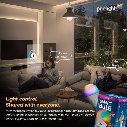 SMART BULB E27 WiFi LED, 2Years Warranty, Music Sync, 16 Million Colors, Voice Control, works with Alexa and Google Assistant, Timer Function, Control from Anywhere.