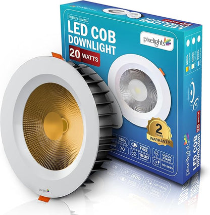 6" 20W LED COB Downlight,Metal body, Mounting Hole: 14-15cm dia, Non-Dimmable, 2years Warranty, 220-240V, Lifetime: 25000Hours. (Single Pack)