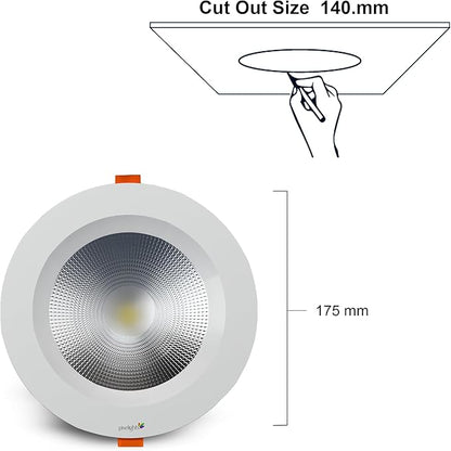 6" 20W LED COB Downlight,Metal body, Mounting Hole: 14-15cm dia, Non-Dimmable, 2years Warranty, 220-240V, Lifetime: 25000Hours. (Single Pack)