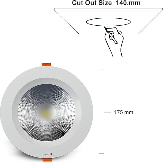 6" 20W LED COB Downlight,Metal body, Mounting Hole: 14-15cm dia, Non-Dimmable, 2years Warranty, 220-240V, Lifetime: 25000Hours. (Single Pack)