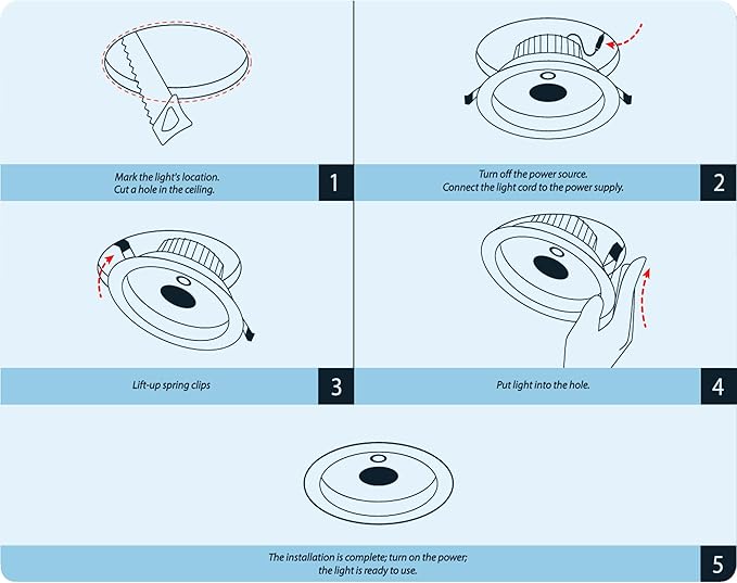 6" 20W LED COB Downlight,Metal body, Mounting Hole: 14-15cm dia, Non-Dimmable, 2years Warranty, 220-240V, Lifetime: 25000Hours. (Single Pack)