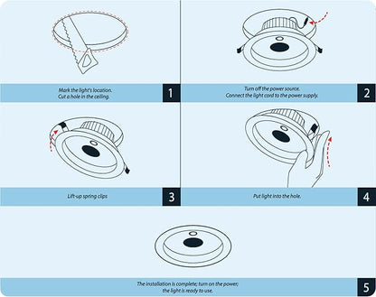 6" 20W LED COB Downlight,Metal body, Mounting Hole: 14-15cm dia, Non-Dimmable, 2years Warranty, 220-240V, Lifetime: 25000Hours. (Single Pack)